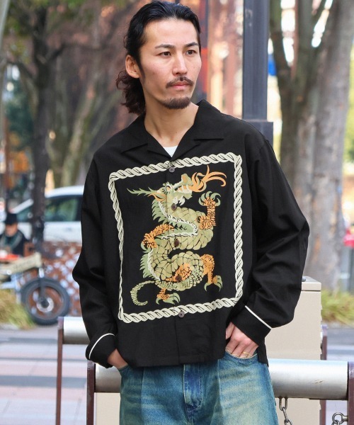 KRIFF MAYER（クリフメイヤー）の「スーベニア開襟シャツ（シャツ/ブラウス・メンズ・ブラック/アイボリー・X-LARGE/LARGE/MEDIUM）」の2枚目の写真