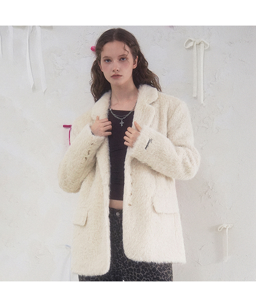 Vivacious(ビバシャス)の「Elizabeth Boucle Blazer IVORY_2Colors(その他アウター・レディース・ホワイト×レッド/ホワイト×ブラック・FREE)」の1枚目の写真