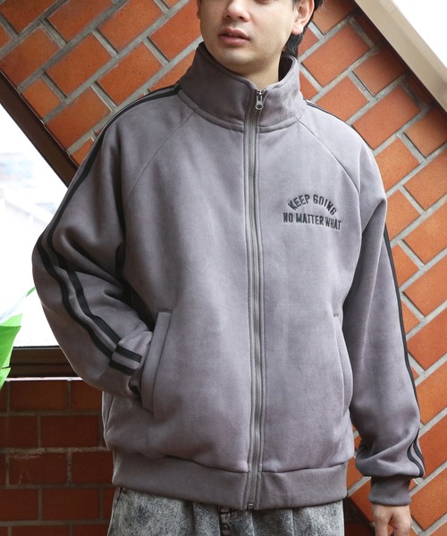 ８(eight)（エイト）の「裏ボア刺繍入りトラックジャケット（ブルゾン・メンズ・チャコール/アイボリー/サックスブルー・MEDIUM/LARGE）」の16枚目の写真