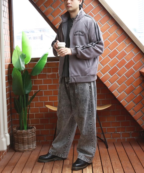 ８(eight)（エイト）の「裏ボア刺繍入りトラックジャケット（ブルゾン・メンズ・チャコール/アイボリー/サックスブルー・MEDIUM/LARGE）」の17枚目の写真