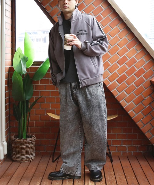 ８(eight)（エイト）の「裏ボア刺繍入りトラックジャケット（ブルゾン・メンズ・チャコール/アイボリー/サックスブルー・MEDIUM/LARGE）」の22枚目の写真