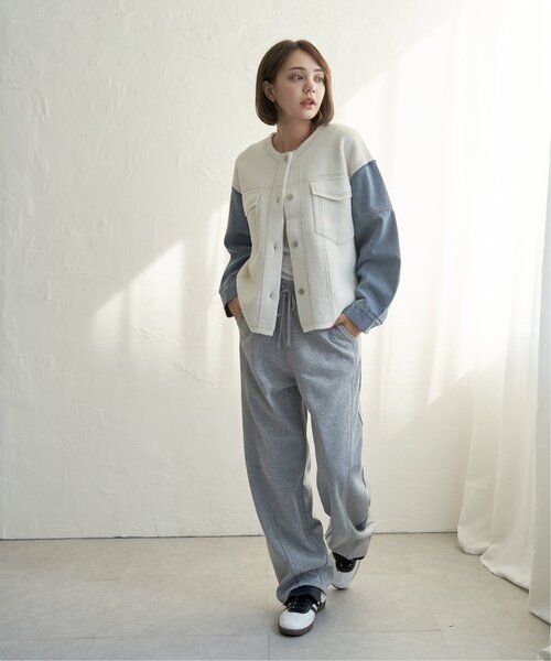 notch.（ノッチ）の「デニムドッキングノーカラージャケット（デニムジャケット・レディース・ブラック/オフホワイト・M）」の17枚目の写真