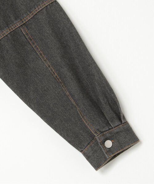 notch.（ノッチ）の「デニムドッキングノーカラージャケット（デニムジャケット・レディース・ブラック/オフホワイト・M）」の22枚目の写真