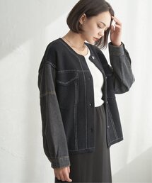 notch. | デニムドッキングノーカラージャケット(デニムジャケット)