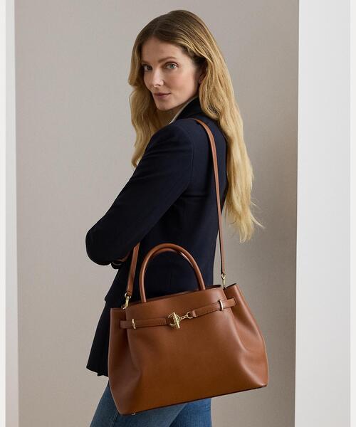 LAUREN RALPH LAUREN(ローレン ラルフ ローレン)の「レザー ラージ Blaike サッチェル(ハンドバッグ・レディース・ブラウン・ONE)」の4枚目の写真