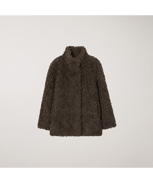 CURLY FUR HALF JACKET_UDJU5D222_BROWN