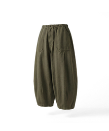 Herringbone Fatigue Balloon Pants - Khaki