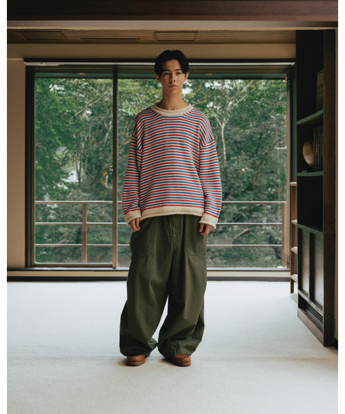 ANGLAN（アングラン）の「Herringbone Fatigue Balloon Pants - Khaki（その他パンツ・メンズ・その他・FREE）」の6枚目の写真