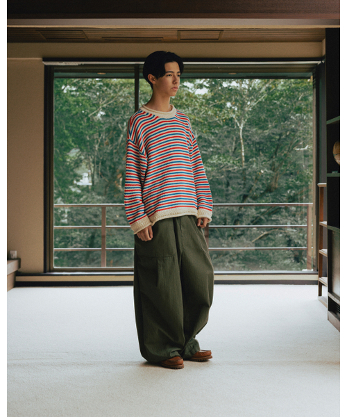 ANGLAN（アングラン）の「Herringbone Fatigue Balloon Pants - Khaki（その他パンツ・メンズ・その他・FREE）」の5枚目の写真