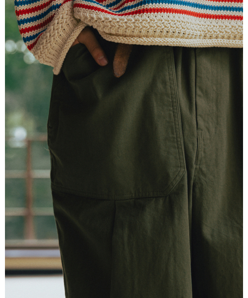 ANGLAN（アングラン）の「Herringbone Fatigue Balloon Pants - Khaki（その他パンツ・メンズ・その他・FREE）」の2枚目の写真