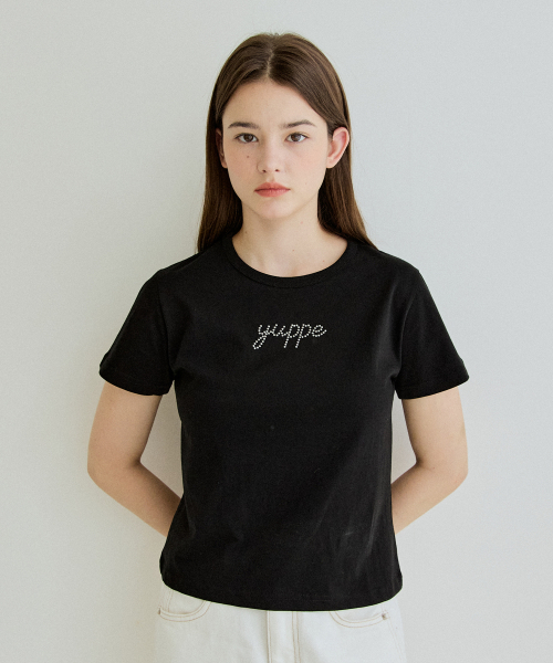 YUPPE（ヨッペ）の「DOTTED YUPPE T-SHIRT_BLACK（Tシャツ/カットソー・レディース・その他・FREE）」の2枚目の写真