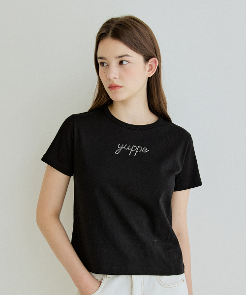 YUPPE（ヨッペ）の「DOTTED YUPPE T-SHIRT_BLACK（Tシャツ/カットソー・レディース・その他・FREE）」の3枚目の写真