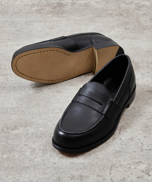And A（アンドエー）の「PADRONE パドローネ / LOAFERS オイルレザーローファー コインローファー / PU8587-2304（ローファー・メンズ・ブラック/キャメル/ベージュ・40/41/42/43）」の7枚目の写真