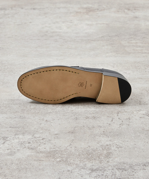 And A（アンドエー）の「PADRONE パドローネ / LOAFERS オイルレザーローファー コインローファー / PU8587-2304（ローファー・メンズ・ブラック/キャメル/ベージュ・40/41/42/43）」の16枚目の写真