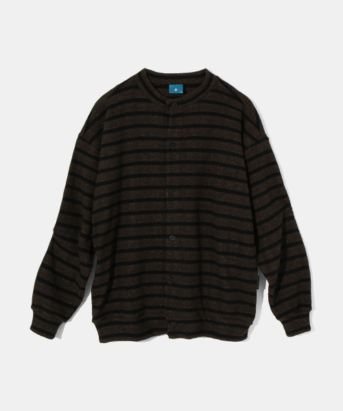 Diamond Layla(ダイアモンドレイラ)の「Creme collarless cardigan shirt C6 Brown&Black(カーディガン/ボレロ・レディース・その他・MEDIUM/LARGE)」の1枚目の写真