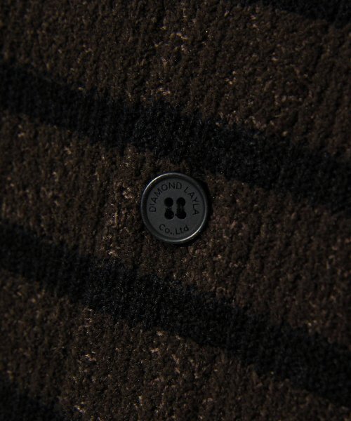 Diamond Layla(ダイアモンドレイラ)の「Creme collarless cardigan shirt C6 Brown&Black(カーディガン/ボレロ・レディース・その他・MEDIUM/LARGE)」の3枚目の写真