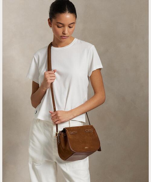 Polo ID スエード ミニ サッチェル（ハンドバッグ）｜POLO RALPH