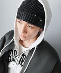 SPINNS | マーブルシングルニットビーニー/ピアス/ユニセックス(ニットキャップ/ビーニー)