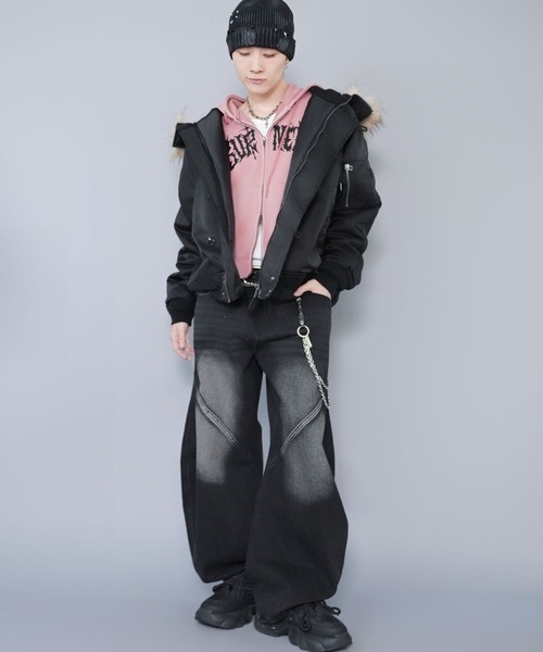 SPINNS(スピンズ)の「マーブルシングルニットビーニー/ピアス/ユニセックス(ニットキャップ/ビーニー・メンズ・ホワイト/ブラック・ONESIZE)」の8枚目の写真