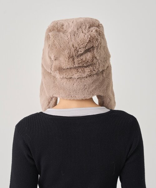 WHO'S WHO gallery(フーズフーギャラリー)の「フライトファーCAP(キャップ・レディース・ブラウン/グレー・FREE)」の5枚目の写真