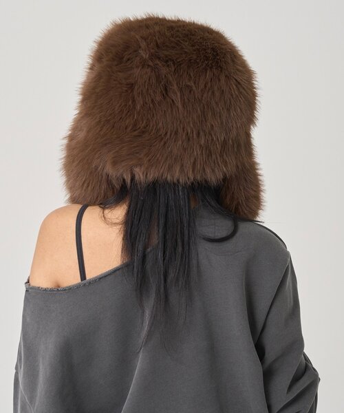 WHO'S WHO gallery(フーズフーギャラリー)の「フライトファーCAP(キャップ・レディース・ブラウン/グレー・FREE)」の8枚目の写真