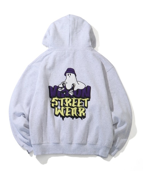 VISION STREET WEAR（ヴィジョンストリートウェア）の「【VISION STREET WEAR/ヴィジョンストリートウェア】Ghost Satin ZIP PK/ゴースト ダブルジップ サテン刺繍 パーカー フーディー（パーカー・メンズ・グリーン系その他/ブラック/ライトグレー・L/M/LL）」の8枚目の写真