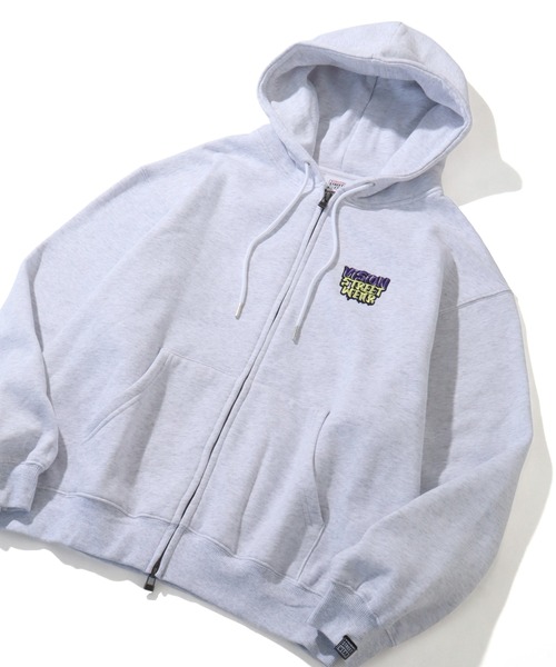 VISION STREET WEAR（ヴィジョンストリートウェア）の「【VISION STREET WEAR/ヴィジョンストリートウェア】Ghost Satin ZIP PK/ゴースト ダブルジップ サテン刺繍 パーカー フーディー（パーカー・メンズ・グリーン系その他/ブラック/ライトグレー・L/M/LL）」の13枚目の写真