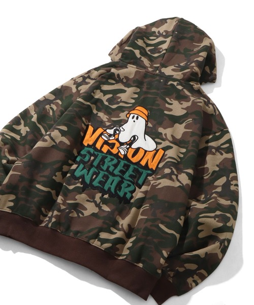VISION STREET WEAR（ヴィジョンストリートウェア）の「【VISION STREET WEAR/ヴィジョンストリートウェア】Ghost Satin ZIP PK/ゴースト ダブルジップ サテン刺繍 パーカー フーディー（パーカー・メンズ・グリーン系その他/ブラック/ライトグレー・L/M/LL）」の16枚目の写真