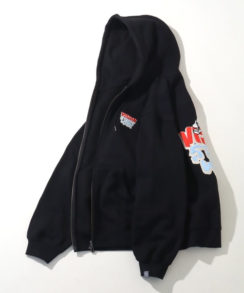 VISION STREET WEAR（ヴィジョンストリートウェア）の「【VISION STREET WEAR/ヴィジョンストリートウェア】Ghost Satin ZIP PK/ゴースト ダブルジップ サテン刺繍 パーカー フーディー（パーカー・メンズ・グリーン系その他/ブラック/ライトグレー・L/M/LL）」の18枚目の写真