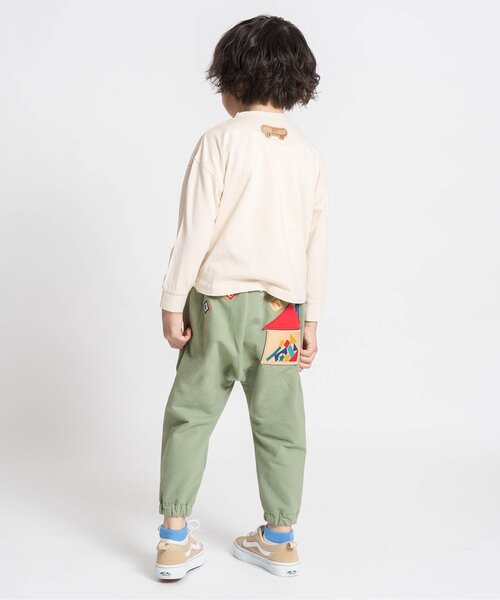 BIT'Z（ビッツ）の「積み木遊び刺繍サルエルジョガーパンツ（スウェットパンツ・キッズ・キナリ/マスタード/カーキ・80/90/95/100/110/120）」の5枚目の写真