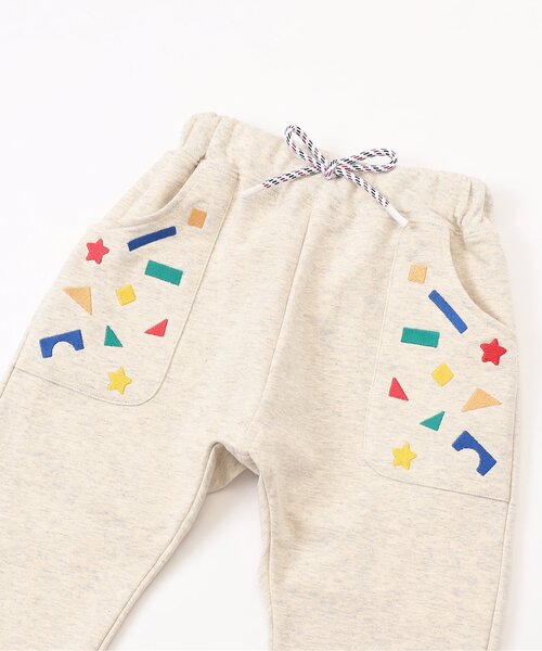 BIT'Z（ビッツ）の「積み木遊び刺繍サルエルジョガーパンツ（スウェットパンツ・キッズ・キナリ/マスタード/カーキ・80/90/95/100/110/120）」の13枚目の写真