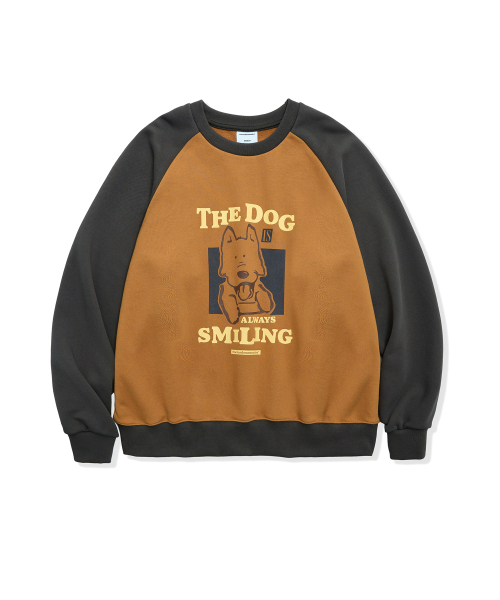 CACTUSDONUTMARKET（カクタスドーナツマーケット）の「Smiling Dog Raglan Sweatshirt - Orange（スウェット・メンズ・その他・MEDIUM/LARGE）」の2枚目の写真