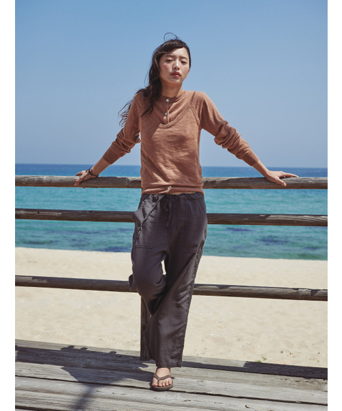 FLATWAVE IN SEOUL(フラットウェーブインソウル)の「Pale Linen Cardigan/Sleeveless Set Camel(カーディガン/ボレロ・レディース・その他・FREE)」の3枚目の写真