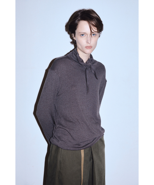 MIDNLOW(ミッドアンドロー)の「Relaxed Scarf T-Shirt (Mocha)(Tシャツ/カットソー・レディース・その他・FREE)」の1枚目の写真