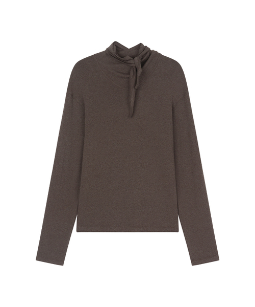 MIDNLOW(ミッドアンドロー)の「Relaxed Scarf T-Shirt (Mocha)(Tシャツ/カットソー・レディース・その他・FREE)」の2枚目の写真