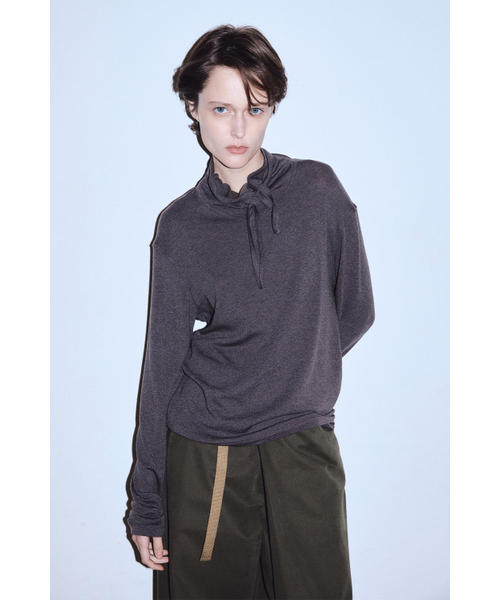 MIDNLOW(ミッドアンドロー)の「Relaxed Scarf T-Shirt (Mocha)(Tシャツ/カットソー・レディース・その他・FREE)」の5枚目の写真