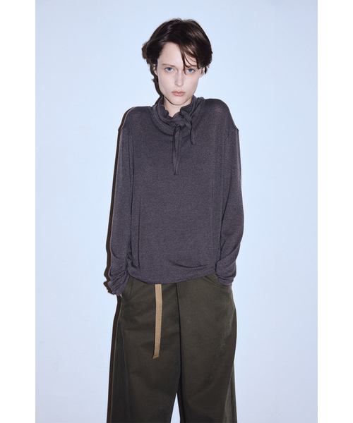 MIDNLOW(ミッドアンドロー)の「Relaxed Scarf T-Shirt (Mocha)(Tシャツ/カットソー・レディース・その他・FREE)」の6枚目の写真