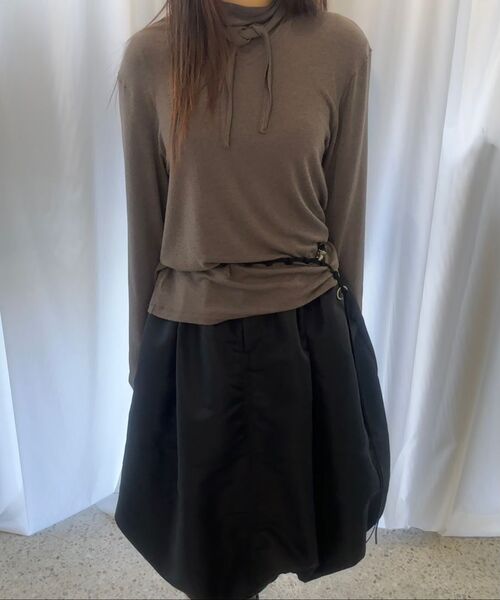 MIDNLOW(ミッドアンドロー)の「Relaxed Scarf T-Shirt (Mocha)(Tシャツ/カットソー・レディース・その他・FREE)」の10枚目の写真
