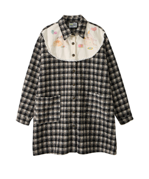 Bib Front Check Overshirt_Black