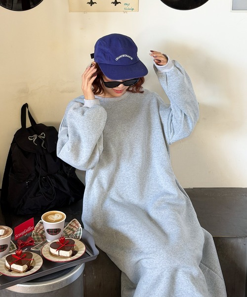 frunco(フランコ)の「裏起毛スエットロングワンピース(ワンピース・レディース・グレー/ピンク・FREE)」の17枚目の写真