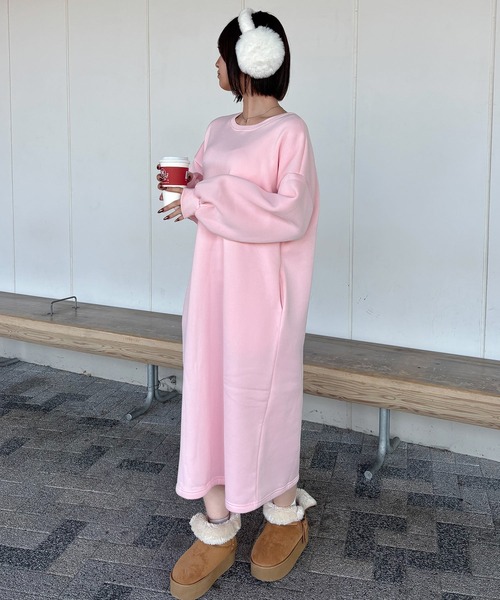 frunco(フランコ)の「裏起毛スエットロングワンピース(ワンピース・レディース・グレー/ピンク・FREE)」の19枚目の写真