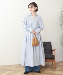 AMERICAN HOLIC | 【イージーケア】ギャザーシャツワンピース(シャツワンピース)