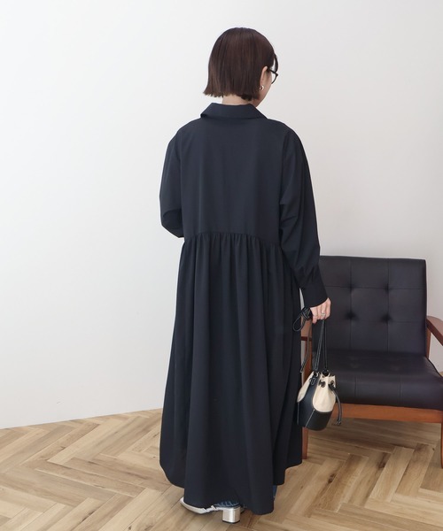 AMERICAN HOLIC（アメリカンホリック）の「【イージーケア】ギャザーシャツワンピース（シャツワンピース・レディース・ホワイト系その他5/ブラック/ブルー系その他7・FREE）」の15枚目の写真