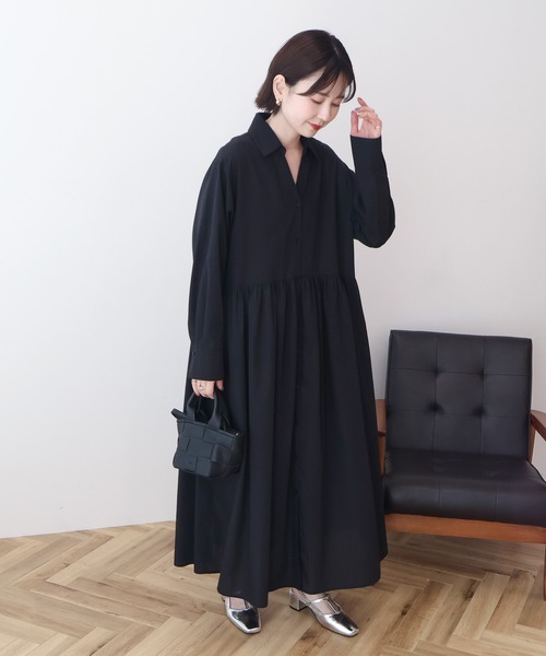 AMERICAN HOLIC（アメリカンホリック）の「【イージーケア】ギャザーシャツワンピース（シャツワンピース・レディース・ホワイト系その他5/ブラック/ブルー系その他7・FREE）」の17枚目の写真