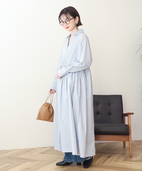 AMERICAN HOLIC（アメリカンホリック）の「【イージーケア】ギャザーシャツワンピース（シャツワンピース・レディース・ホワイト系その他5/ブラック/ブルー系その他7・FREE）」の20枚目の写真