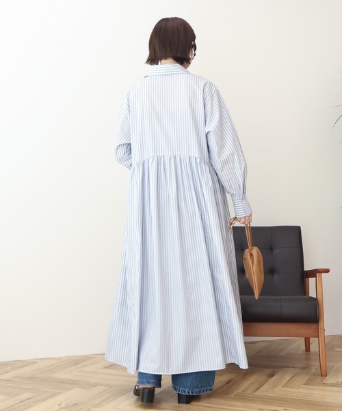 AMERICAN HOLIC（アメリカンホリック）の「【イージーケア】ギャザーシャツワンピース（シャツワンピース・レディース・ホワイト系その他5/ブラック/ブルー系その他7・FREE）」の21枚目の写真