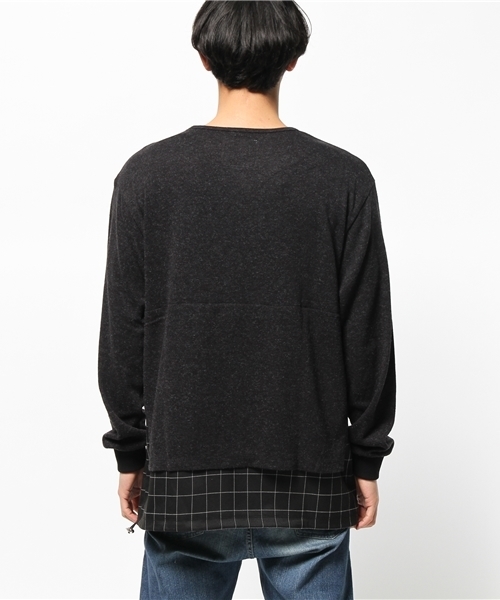 OUTLET(アウトレット)の「【WHO'S WHO gallery】EXニットソー切替(Tシャツ/カットソー・メンズ・ブラック/カーキ・MEDIUM/LARGE)」の4枚目の写真