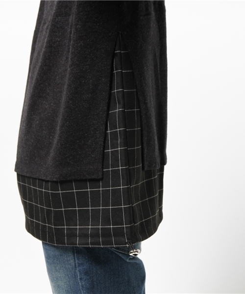 OUTLET(アウトレット)の「【WHO'S WHO gallery】EXニットソー切替(Tシャツ/カットソー・メンズ・ブラック/カーキ・MEDIUM/LARGE)」の7枚目の写真