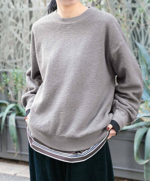 EKAL(エカル)の「パイル編みクルーニット(ニット/セーター・レディース・ベージュ系その他/ネイビー・ONE)」の11枚目の写真