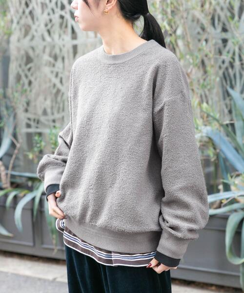 EKAL(エカル)の「パイル編みクルーニット(ニット/セーター・レディース・ベージュ系その他/ネイビー・ONE)」の12枚目の写真